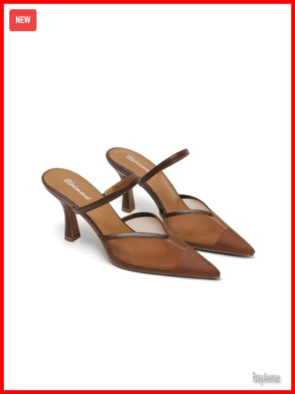 Women's Mesh Mule Heels Pointed Toe Slip On Dress Pumps